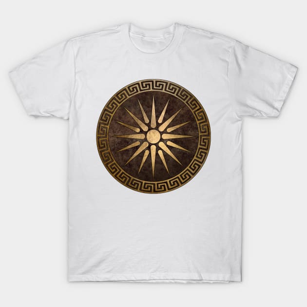 Ancient Makedon Shield Alexander the Great T-Shirt by AgemaApparel